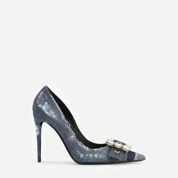 New Dolce & Gabbana Patchwork/Denim Blue Jean 105 MM Pump, NEW IN BOX size 39 - Picture 9 of 17